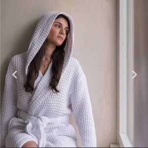 Gray Graccioza Aura Hooded Waffle Luxury BathRobe